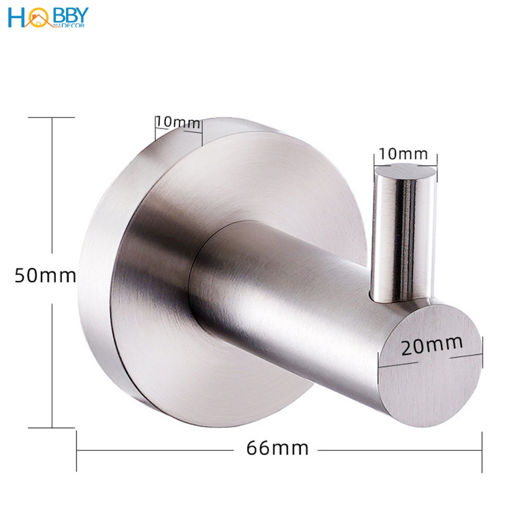 Móc treo quần áo 1 chấu nhỏ inox 304 mẫu khoan Hobby Home Decor MT1D