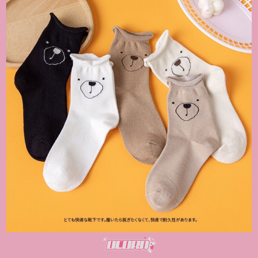 Set 5 đôi tất vớ nữ cổ trung mẫu tổng hợp, chất liệu mềm mại êm chân, mềm mỏng thoáng mát