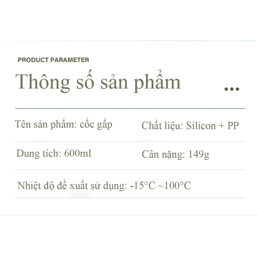 Bình nước silicone gập gọn dung tích 600ml