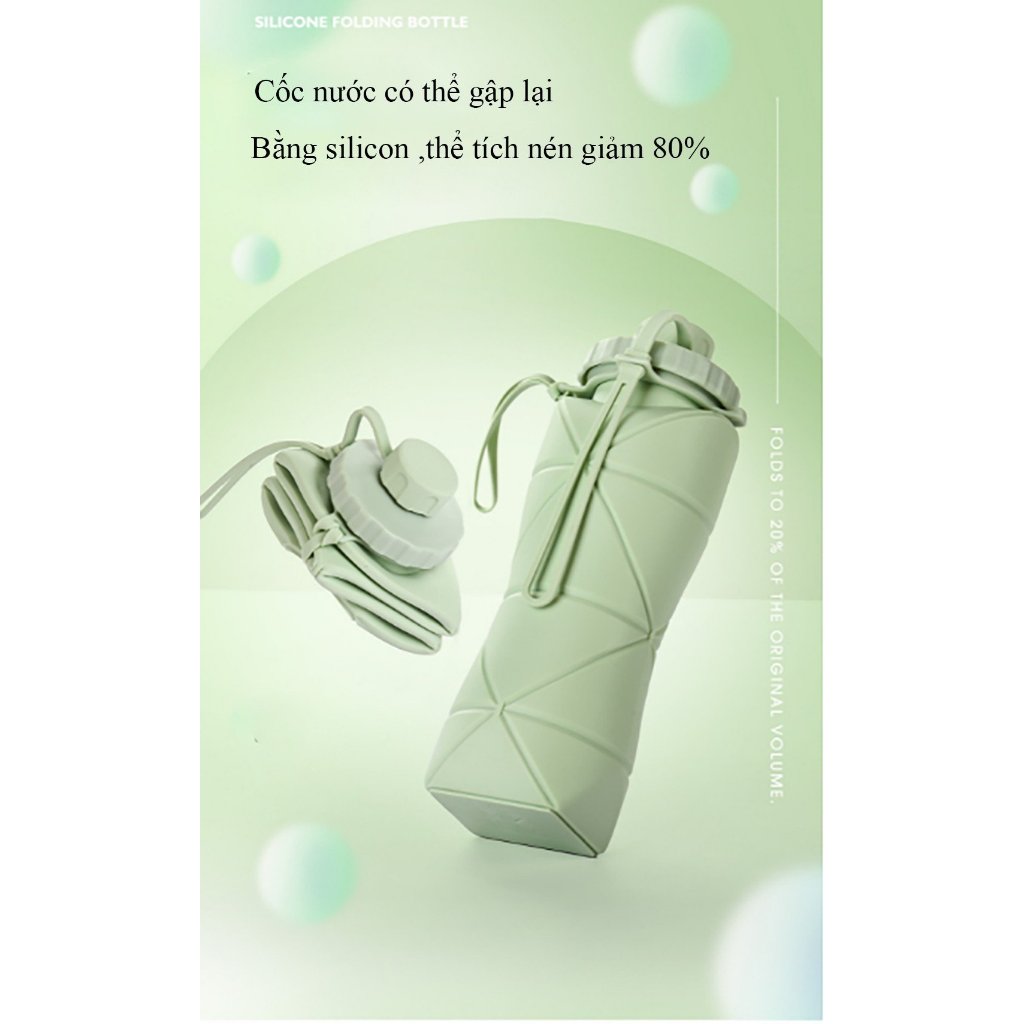 Bình nước silicone gập gọn dung tích 600ml