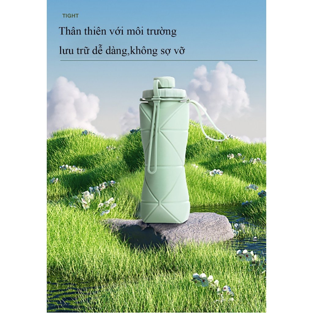 Bình nước silicone gập gọn dung tích 600ml