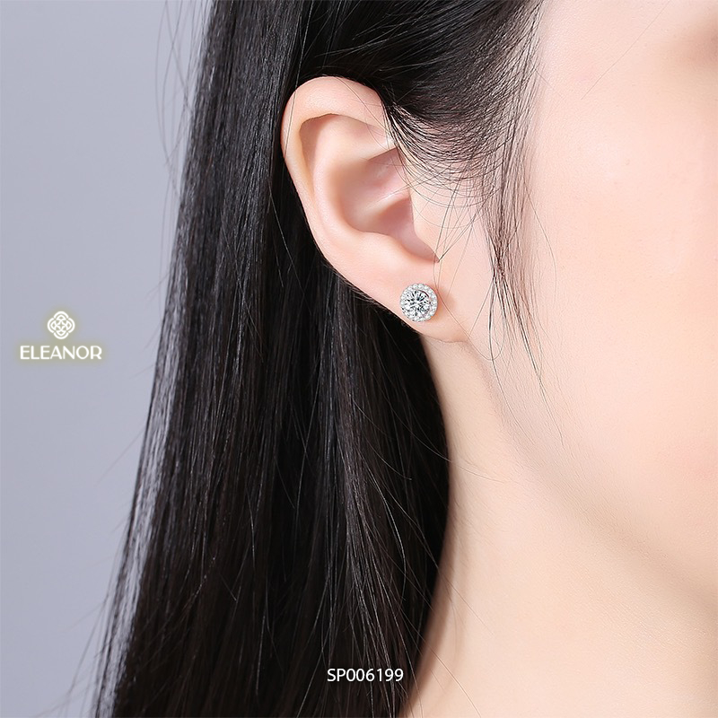 Bông tai nữ chuôi bạc 925 Eleanor Accessories hình học đính đá phụ kiện trang sức khuyên tai 3938