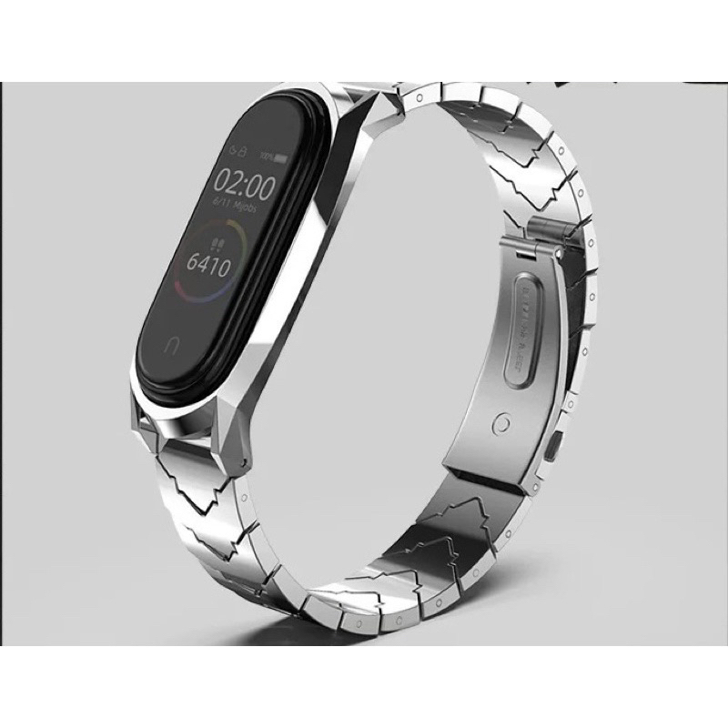 Dây đeo kim loại Miband 4/5/6 mắt khoá vảy rồng V-shape _ CHÍNH HÃNG MIJOBS
