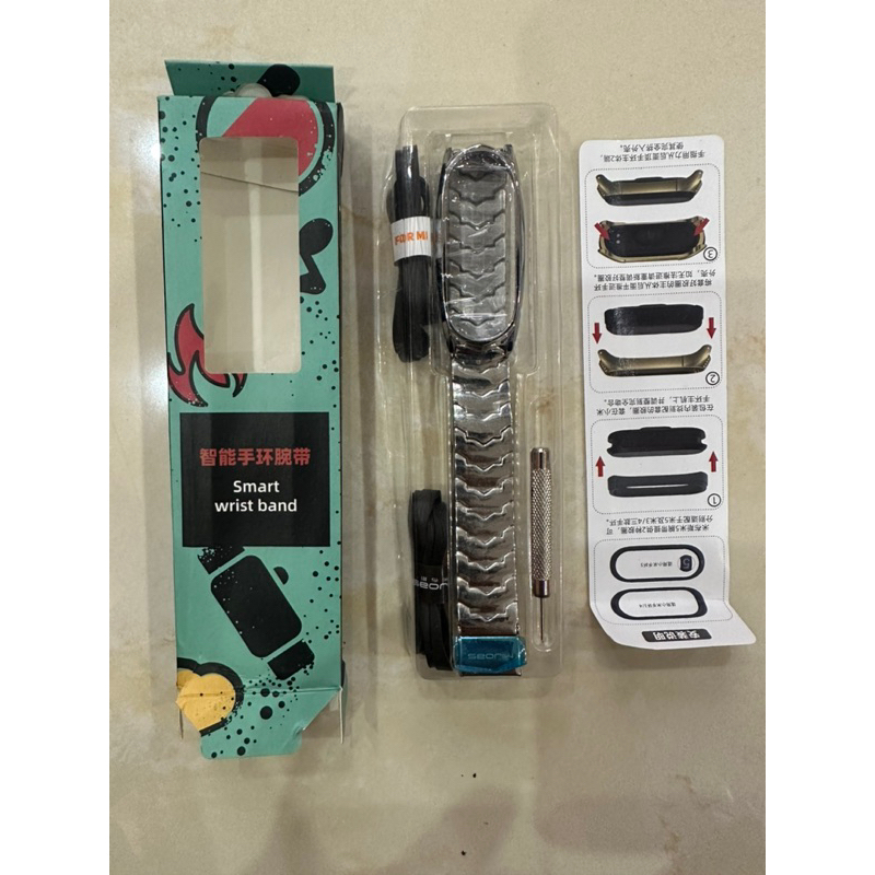 Dây đeo kim loại Miband 4/5/6 mắt khoá vảy rồng V-shape _ CHÍNH HÃNG MIJOBS