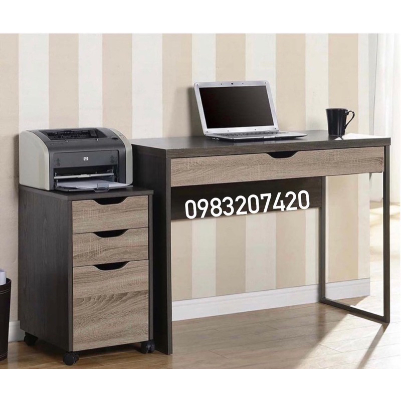 BÀN LÀM VIỆC KÈM HỘC TỦ RỜI ĐỂ MÁY IN. | Shopee Việt Nam