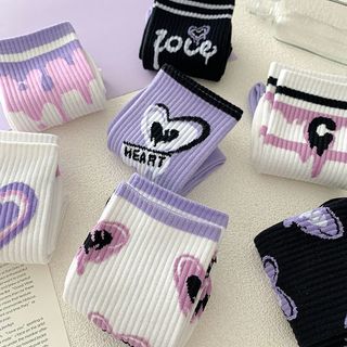 Tất Màu Nữ Nam Trắng Tím Cao Cổ Cute Thời Trang Hàn Quốc Độc Đáo T43