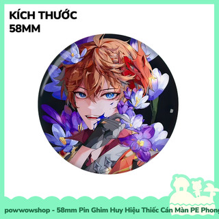 [Sẵn VN - Hỏa Tốc] Huy Hiệu Pin Ghim Dạng Tròn 58mm Cài Áo / Túi / Balo Màn PE Nhân Vật Game Genshin Impact Flower