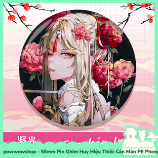 [Sẵn VN - Hỏa Tốc] Huy Hiệu Pin Ghim Dạng Tròn 58mm Cài Áo / Túi / Balo Màn PE Nhân Vật Game Genshin Impact Flower