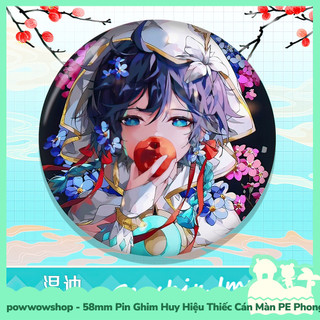 [Sẵn VN - Hỏa Tốc] Huy Hiệu Pin Ghim Dạng Tròn 58mm Cài Áo / Túi / Balo Màn PE Nhân Vật Game Genshin Impact Flower