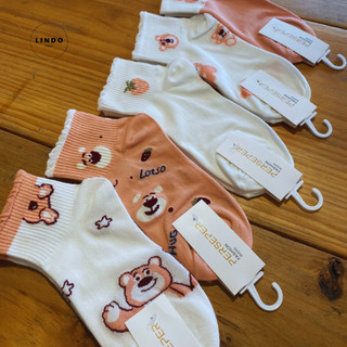 Combo 5 Đôi Tất/ Vớ Nữ Cổ Ngắn LINDO Phong Cách Hàn Quốc Xinh Xắn, Dễ Thương, Chất Liệu Cotton Thấm Hút Mồ Hôi