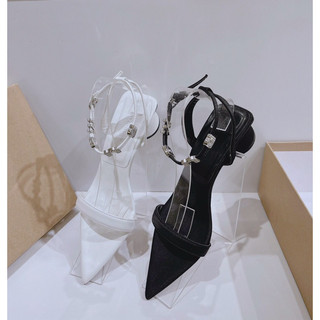 Fullbox Giày Cao Gót / Gót Mũi Nhọn Đế Tròn Quai Hậu Gài 4cm MieoShoes G1156 G1157