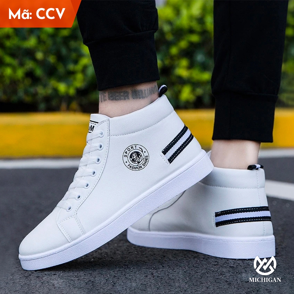 Giày Thể Thao Nam Trắng Phong Cách Thanh Lịch Thời Trang Trẻ Trung ...