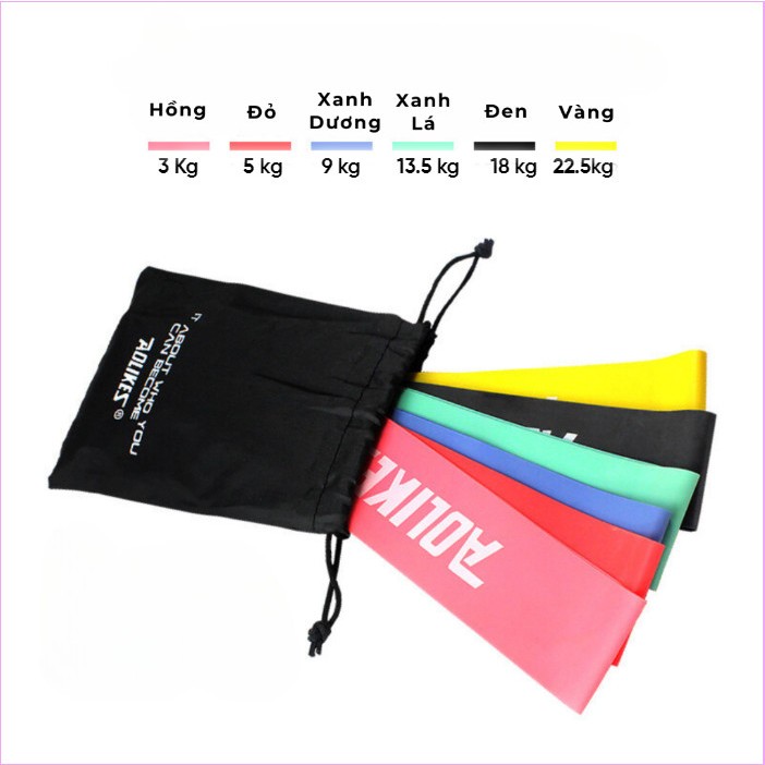 Dây Kháng Lực Tập Mông - Đùi , Dây Cao Su Kháng Lực , Dây Mini Band Aolikes .