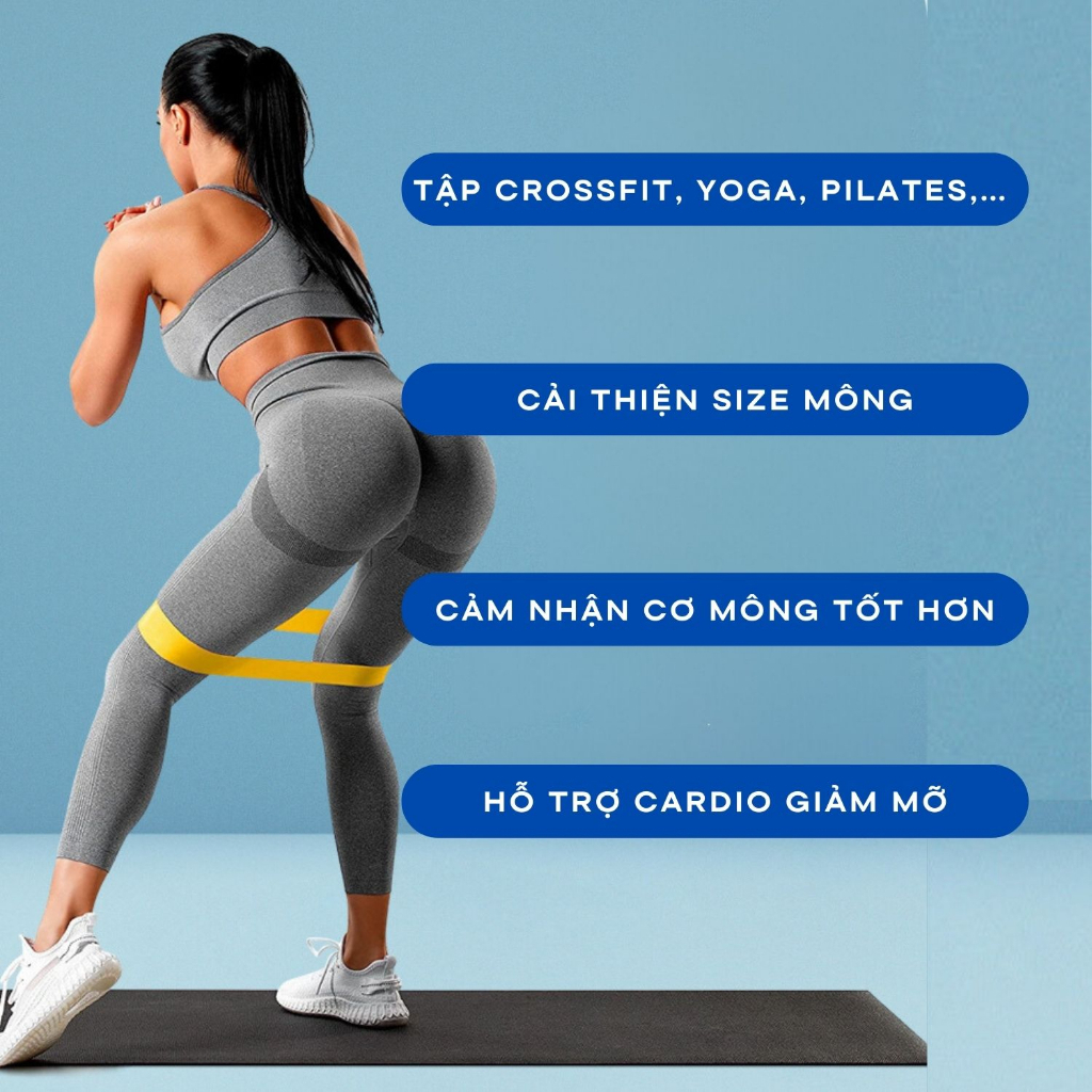 Dây Kháng Lực Tập Mông - Đùi , Dây Cao Su Kháng Lực , Dây Mini Band Aolikes .
