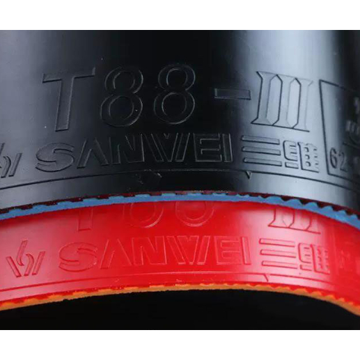 Bộ 2 mặt vợt sanwei T88-3 (1 đỏ 1 đen) tặng kèm keo sữa và viền vợt