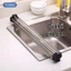 Giá inox gác bồn rửa bát đựng chén đĩa, hoa quả ráo nước chất liệu inox không gỉ chịu lực tốt thu gọn được
