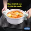 Giá inox gác bồn rửa bát đựng chén đĩa, hoa quả ráo nước chất liệu inox không gỉ chịu lực tốt thu gọn được