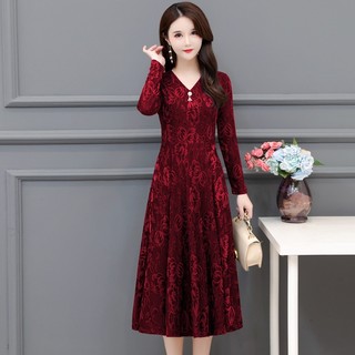 Đầm Hoa Dài Che Bụng Cổ V Thanh Lịch Cho Mẹ VH17