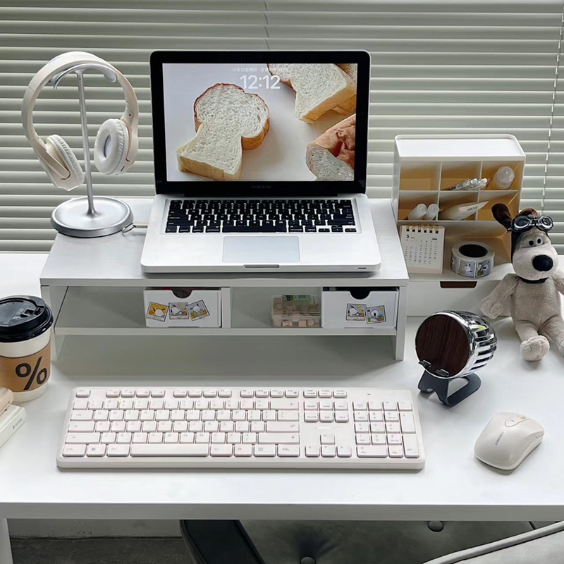 Ảnh Kệ để màn hình máy tính laptop có khe để bàn phím decor bàn làm việc gọn gàng thương hiệu IGA - GA25 2