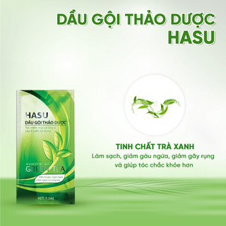 [CHÍNH HÃNG] Dầu gội thảo dược Hasu gói 7,5ml giúp sạch gàu, mượt tóc, kích thích mọc tóc