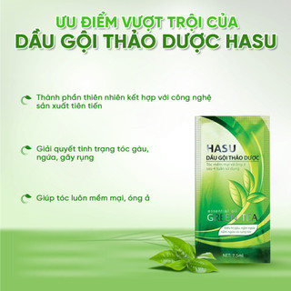 [CHÍNH HÃNG] Dầu gội thảo dược Hasu gói 7,5ml giúp sạch gàu, mượt tóc, kích thích mọc tóc