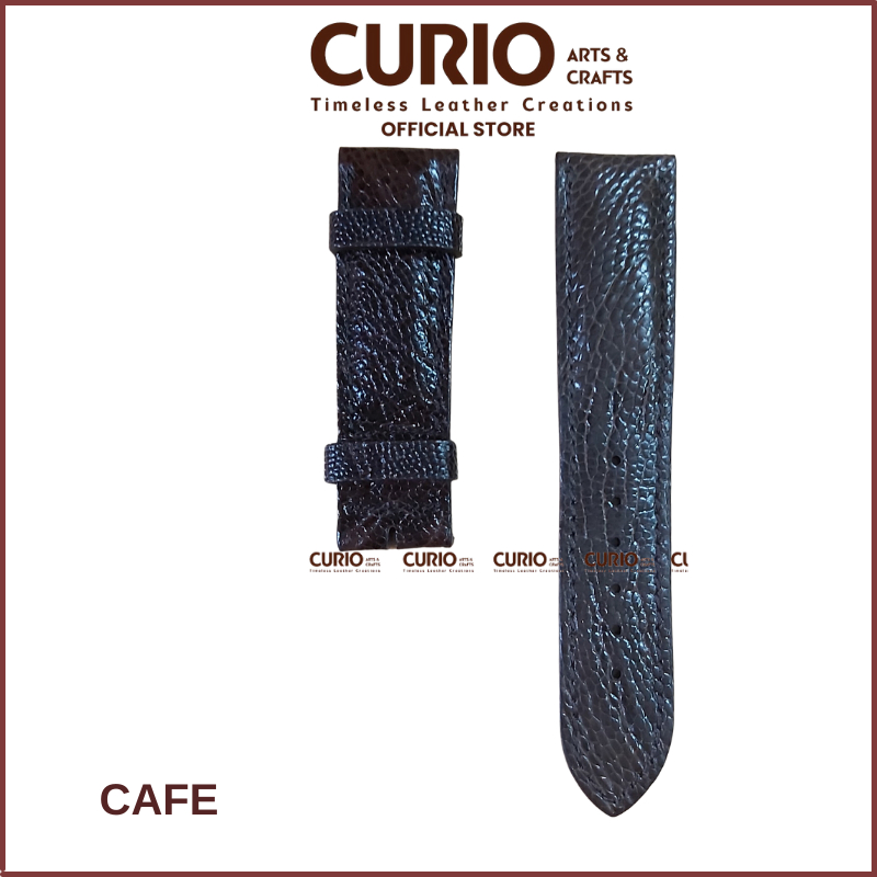 Dây đồng hồ thông minh AW da đà điểu cao cấp, tặng hộp gỗ + tool thay + khóa + chốt - CURIO LEATHER