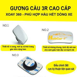 Gương Cầu Lồi Ô Tô Cao Cấp Gương Cầu Lồi Chữ Nhật Hàng Chính Hãng 3R Xoay 360 Cho Điểm Ảnh Rõ Nét