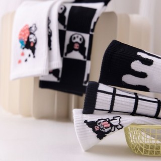 Tất Kuromi Cổ Cao Trắng Đen Cute Thời Trang Hàn Quốc Hotrend T51