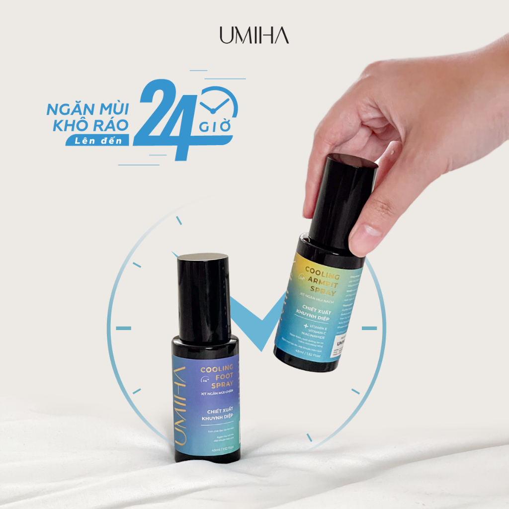 Ảnh Xịt thơm body Umiha (45ml) - Combo xịt khử mùi cơ thể bao gồm xịt khử mùi hôi chân và xịt khử mùi hôi nách 2