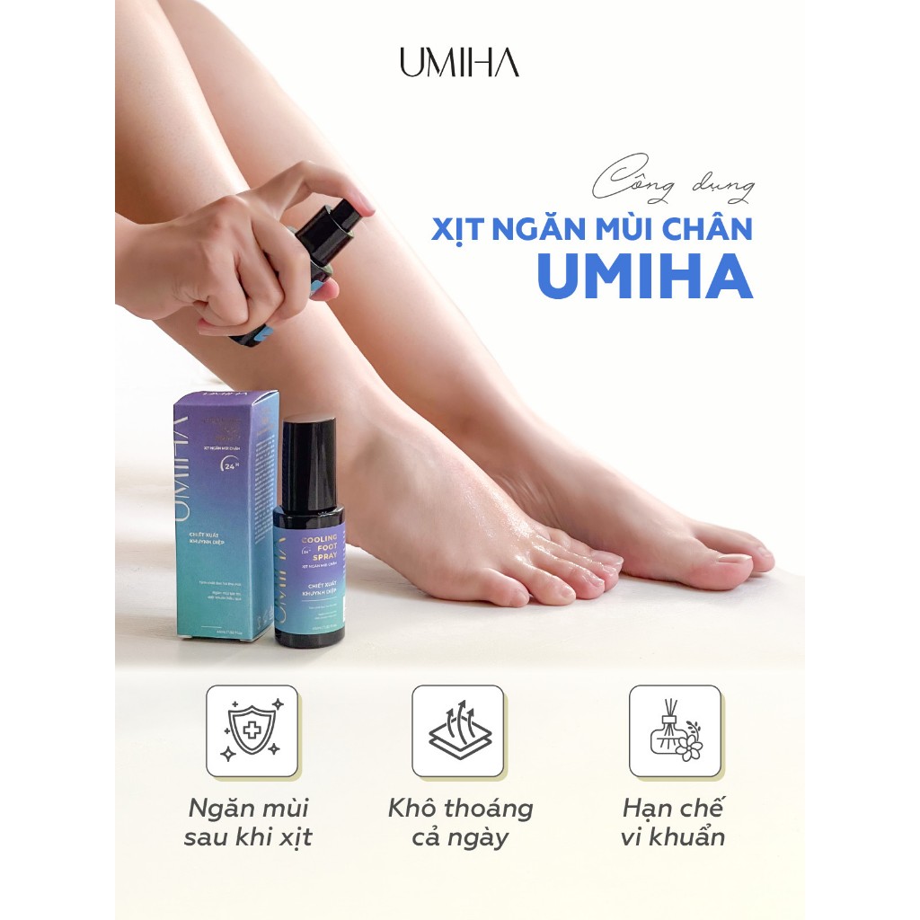 Ảnh Xịt thơm body Umiha (45ml) - Combo xịt khử mùi cơ thể bao gồm xịt khử mùi hôi chân và xịt khử mùi hôi nách 3
