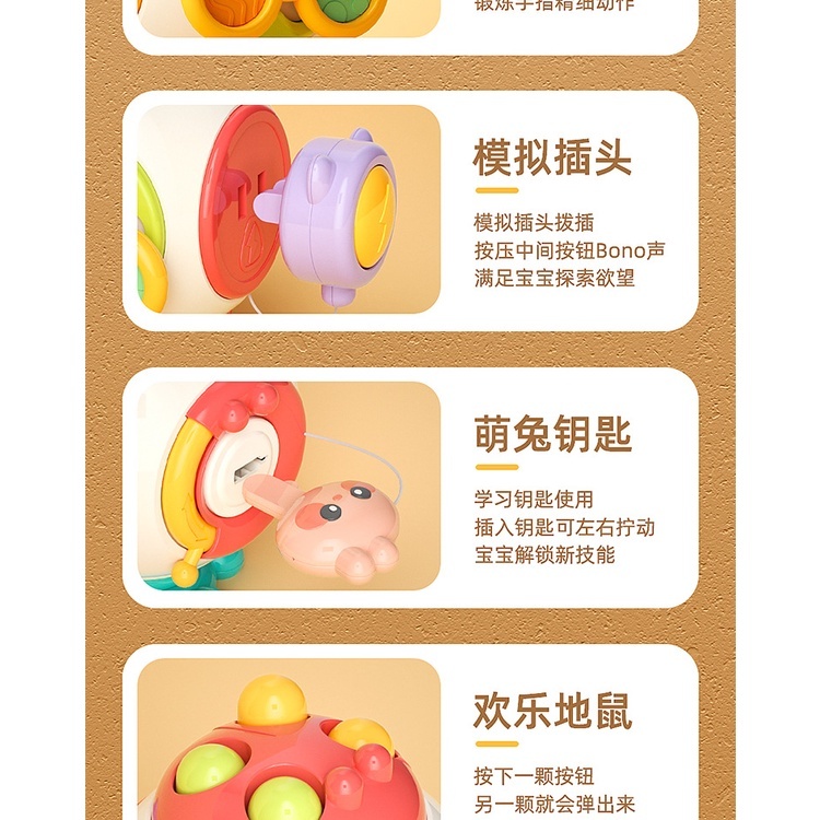 Khối bận rộn Busy Cube - Đồ chơi rèn luyện kỹ năng, tăng khả năng quan sát, vận động tinh cho trẻ, đồ chơi giáo dục sớm