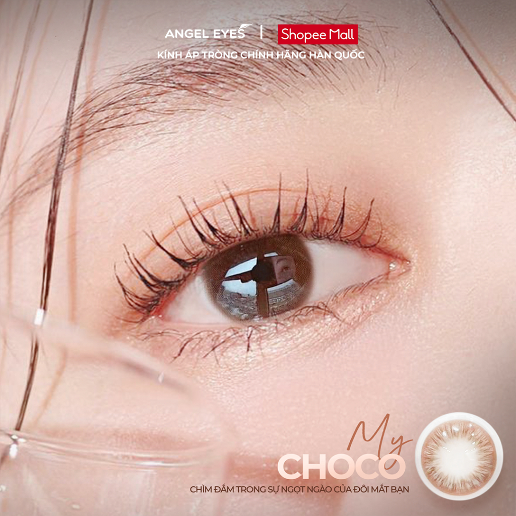 Ảnh Lens nâu có độ cận MY CHOCO hiệu Angel Eyes có độ từ 0 - 8 độ, dòng kính áp tròng nâu tự nhiên phù hợp đeo hằng ngày 1