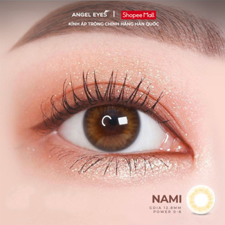 Lens mắt nâu mật ong Nami hiệu Angel Eyes đường kính 12.8 có hỗ trợ cận 0-8