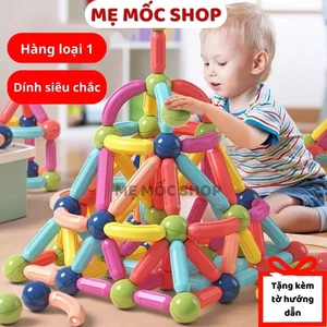 Combo Bộ Xếp Hình Nam Châm 64 Chi Tiết, Đồ Chơi Nam Châm Ghép Hình Gỗ Sáng Tạo Thông Minh Cho Bé 1 2 3 4 5 Tuổi Tư Duy