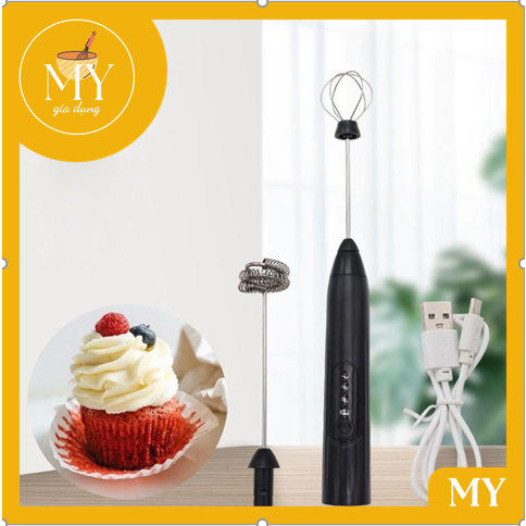 Máy Đánh Bọt Cà Phê Mini Cầm Tay WHISK 3 Cấp Độ Sạc Pin, Máy Đánh Trứng - đánh cafe