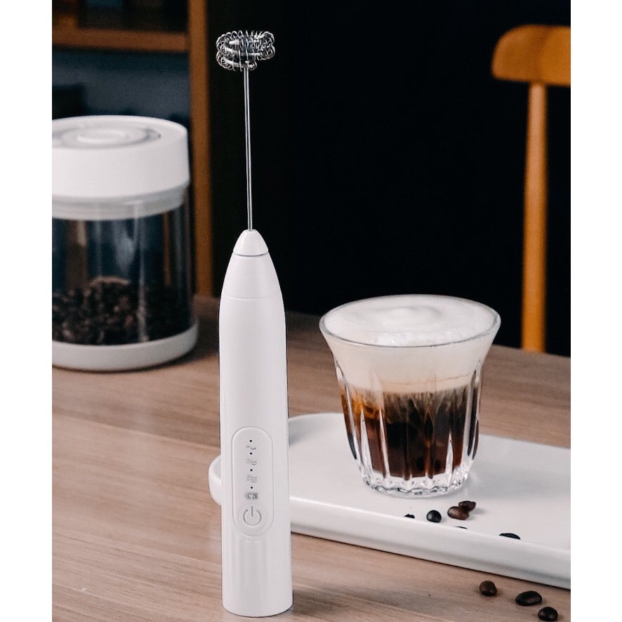 Máy Đánh Bọt Cà Phê Mini Cầm Tay WHISK 3 Cấp Độ Sạc Pin, Máy Đánh Trứng - đánh cafe