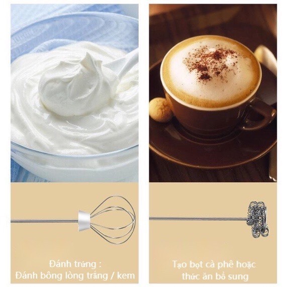 Máy Đánh Bọt Cà Phê Mini Cầm Tay WHISK 3 Cấp Độ Sạc Pin, Máy Đánh Trứng - đánh cafe