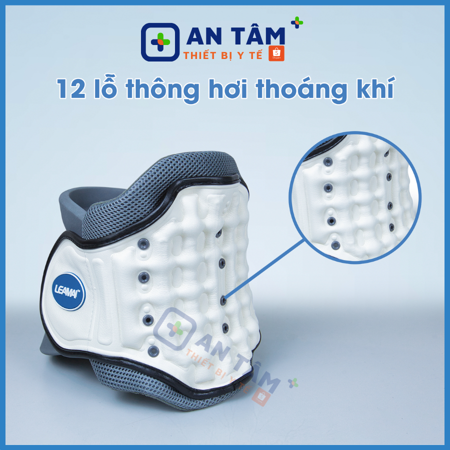Đai Hơi Kéo Giãn Cột Sống Cổ LEAMAI [BẢO HÀNH 24 THÁNG] Đai Kéo Cổ, Hỗ Trợ Chấn Thương Cổ, Thoái Hóa Đốt Sống Cổ