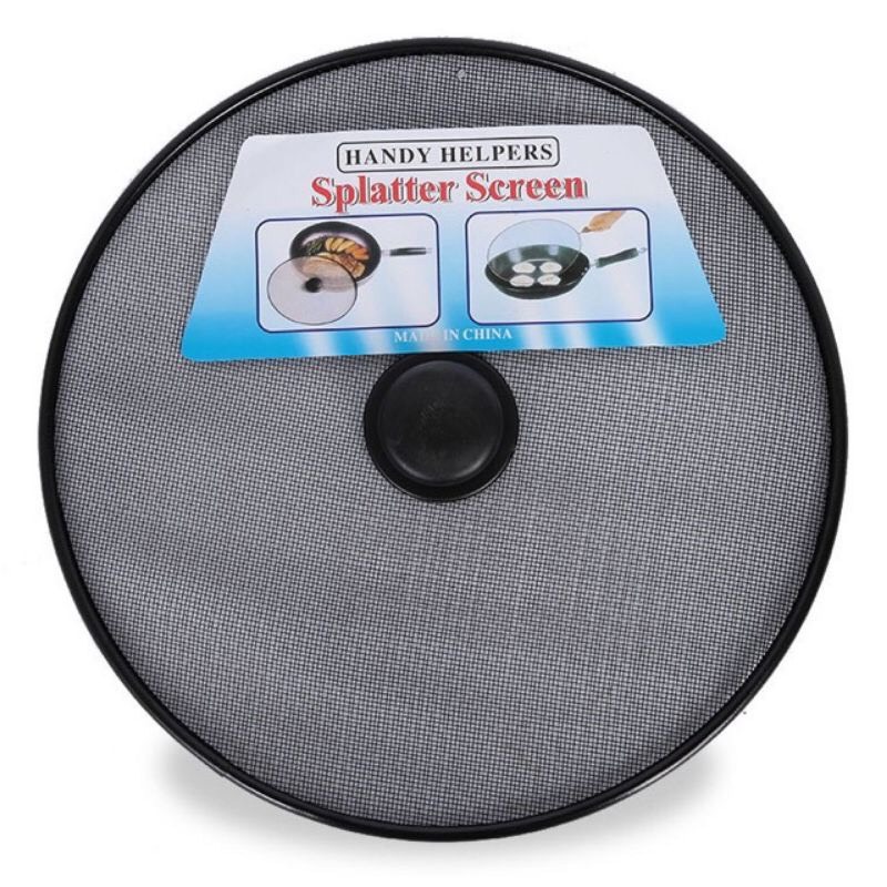 Nắp lưới đậy chảo chống văng dầu mỡ inox 28cm - 33cm - Năp lưới đen núm Đen
