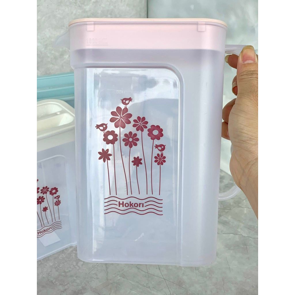 Ca vuông 1,8L trong Hokori 6082, Bình Nước Nhựa Trong 1,8L, Bình nước nhựa, bình đựng nước để bàn