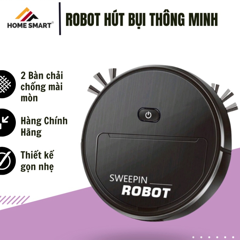 Robot Hút Bụi Lau Nhà Thông Minh SWEEPIN, Máy Hút Bụi Thông Minh Tự Động Cho Gia Đình Hot - ảnh 2