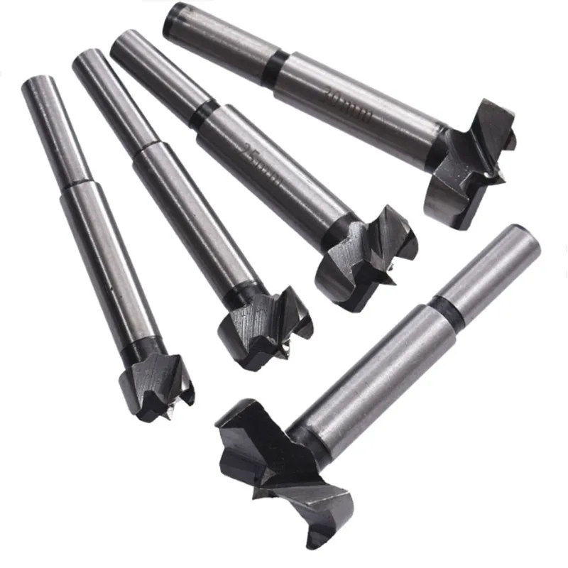 Bộ 5 mũi khoét gỗ 15-35mm chuôi tròn, mũi khoan gỗ lưỡi hợp kim