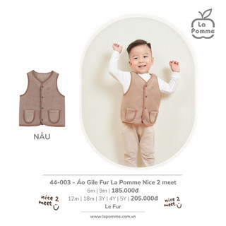 La Pomme AW2023 áo gile fur nice 2 meet 6m-5y