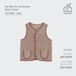 La Pomme AW2023 áo gile fur nice 2 meet 6m-5y