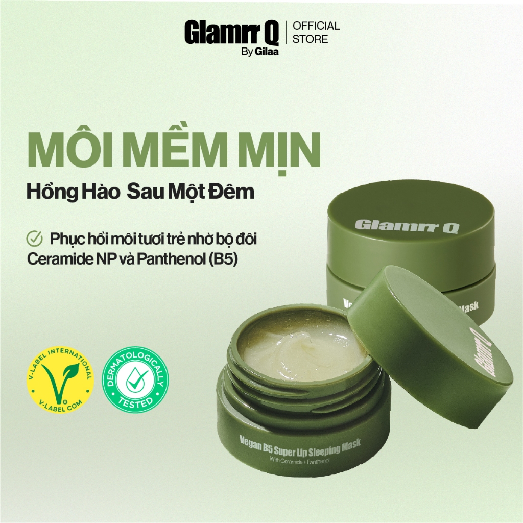 Ảnh Mặt Nạ Ngủ Trẻ Hóa Môi GLAMRR Q Vegan B5 Super Lip Sleeping Mask 10ml 1