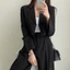 Set áo VEST NỮ DÁNG NGẮN (kèm VIDEO THẬT) nữ hàng Quảng Châu DÁNG LỬNG độn vai may 2 lớp quần suông tuyết mưa