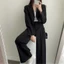 Set áo VEST NỮ DÁNG NGẮN (kèm VIDEO THẬT) nữ hàng Quảng Châu DÁNG LỬNG độn vai may 2 lớp quần suông tuyết mưa