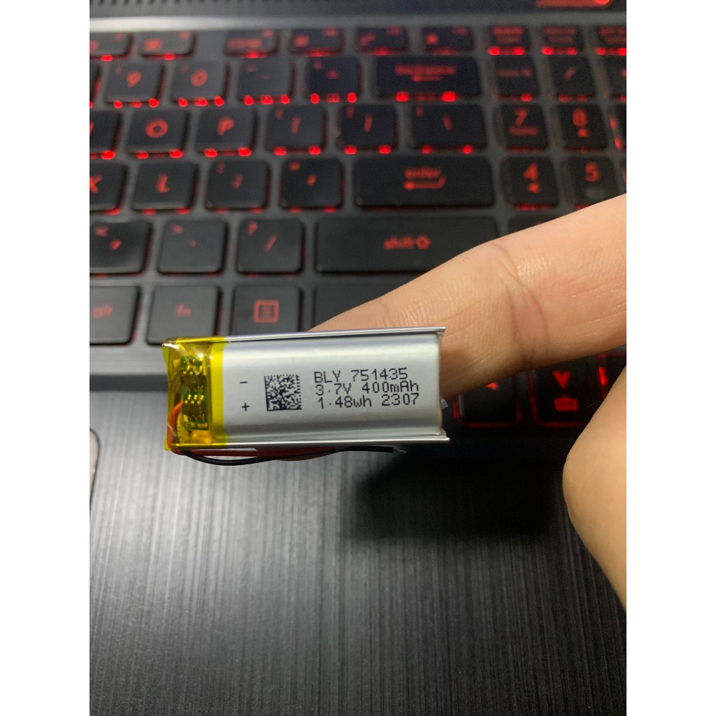 Pin Sạc 3.7V 400mah 751435 Dùng cho tai nghe , loa Mp3 MP4 MP5 GPS PSP ...
