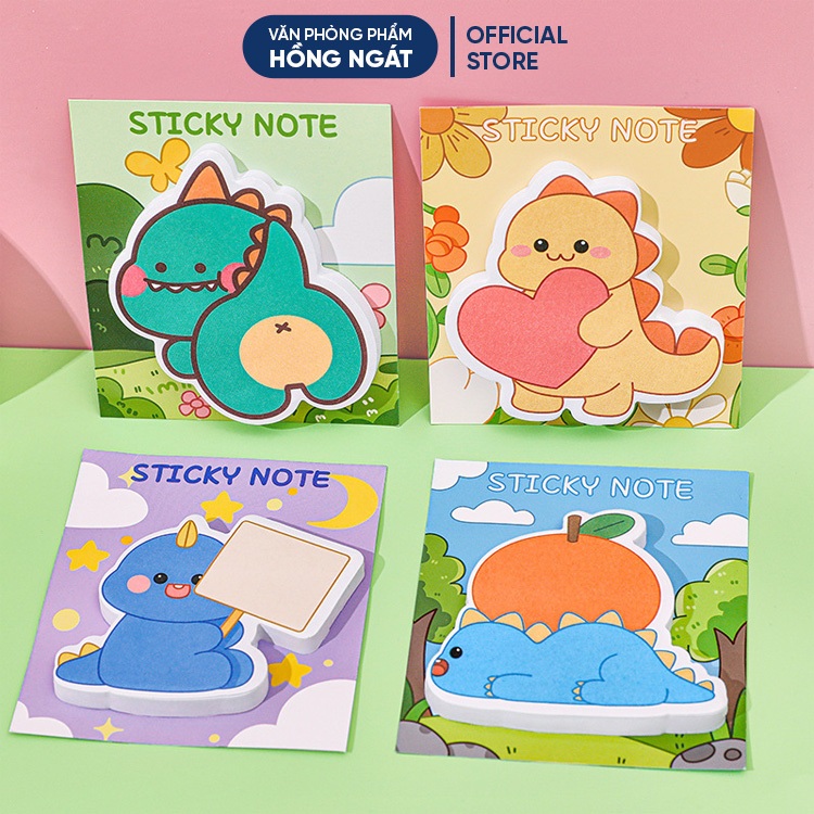 Giấy note cute hình khủng long, giấy ghi chú dễ thương nhỏ gọn nhiều ...