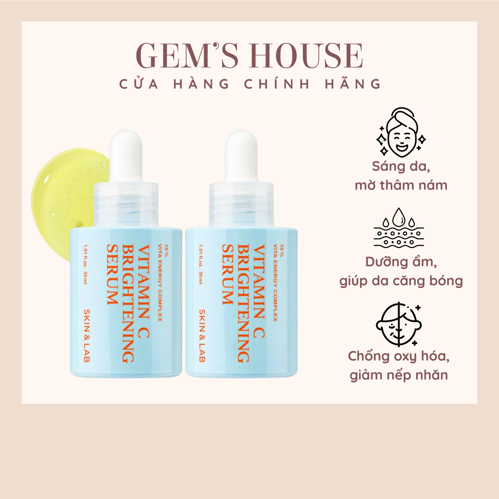 (Chính hãng) Serum Sáng Da Mờ Thâm SKIN&LAB Vitamin C Brightening Serum